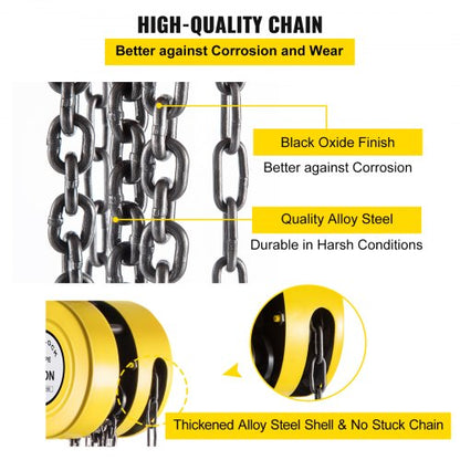 Manual Chain Hoist 1Ton Capacity 15 Ft Lift IndustrialGrade Steel Construction For Transport  Works 4
