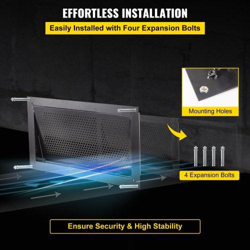 Black WallMounted Foundation Flood Vent 8x16x2 Hydrostatic Pressure Relief For Crawl Spaces Garages 4