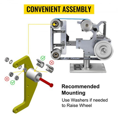 Professional 5" Drive Wheel Set for Belt Grinder, CNC-Machined Aluminum Crowned Wheel (0.94" Bore)