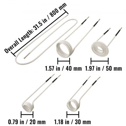 Induction Heater Coil Kit, Most Used Induction Heater Coils with Varying Lengths, Heat Resistant Tool for Rusty Bolts