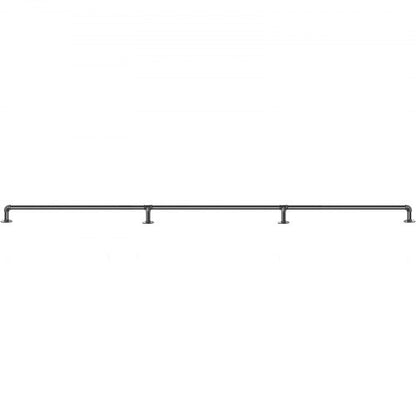 Pipe Stair Handrail, Industrial Carbon Steel Staircase Handrail with Wall Mount Support, 440LBS Load Capacity for Indoor