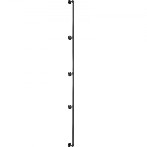 Industrial Pipe Stair Handrail, Heavy-Duty 440LBS Wall Mount Carbon Steel Staircase Handrail for Indoor & Outdoor
