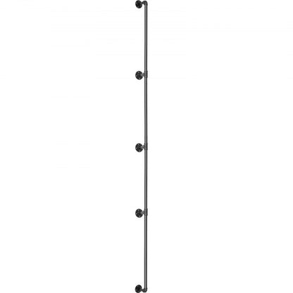 Industrial Pipe Stair Handrail, Heavy-Duty 440LBS Wall Mount Carbon Steel Staircase Handrail for Indoor & Outdoor
