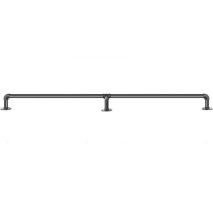 Industrial Pipe Stair Handrail, Carbon Steel Wall Mounted Handrail with 440LBS Capacity, Indoor & Outdoor Safety Railing