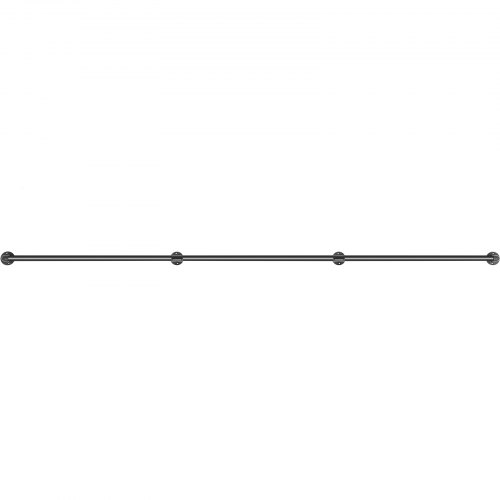 Industrial Pipe Stair Handrail, Load Carbon Steel Staircase Handrail with Wall Mount Support, Round Corner Railing