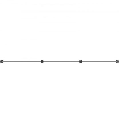 Industrial Pipe Stair Handrail, Load Carbon Steel Staircase Handrail with Wall Mount Support, Round Corner Railing
