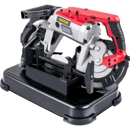 5 Inch Cutting Capacity Handheld Band Saw, 110V Variable Speed Portable Bandsaw with 10Amp Motor for Metal