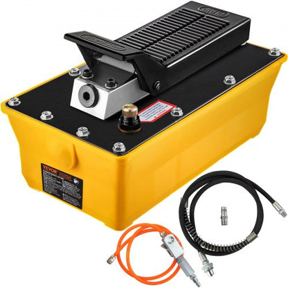 6 Gal Reservoir Foot Operated AirHydraulic Pump With Hose  Spray Gun 10000 PSI For Heavy Machinery  1