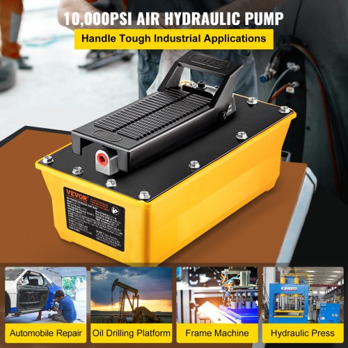 6 Gal Reservoir Foot Operated AirHydraulic Pump With Hose  Spray Gun 10000 PSI For Heavy Machinery  2