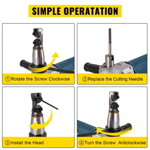 1000RPM High-Speed Metal Nibbler, 0.16in/4mm Sheet Metal Cutter w/ Replaced Blades & Storage Case