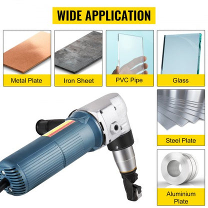1000RPM High-Speed Metal Nibbler, 0.16in/4mm Sheet Metal Cutter w/ Replaced Blades & Storage Case