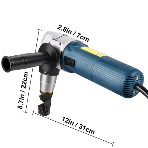 1000RPM High-Speed Metal Nibbler, 0.16in/4mm Sheet Metal Cutter w/ Replaced Blades & Storage Case