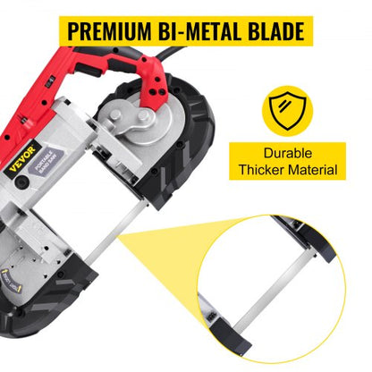 Variable-Speed 5" Deep Cut Portable Band Saw, 110V 10-Amp Motor | UL-Certified for Metal, Steel & Aluminum Cutting