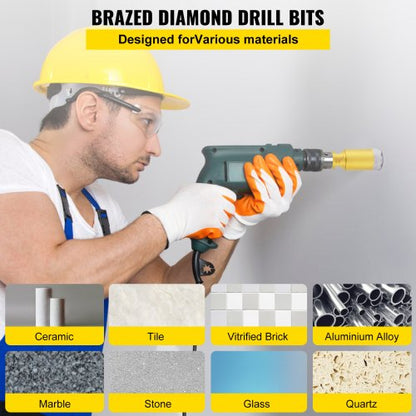 7PCS Diamond Hole Saw Kit 2027355568mm Vacuum Brazed Drill Bits For Tile Ceramic  Porcelain 2