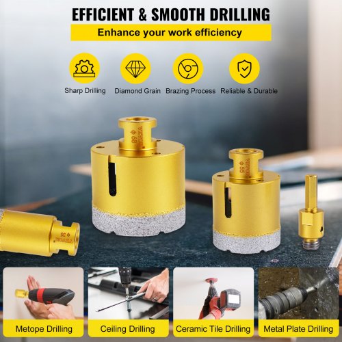 7PCS Diamond Hole Saw Kit 2027355568mm Vacuum Brazed Drill Bits For Tile Ceramic  Porcelain 3