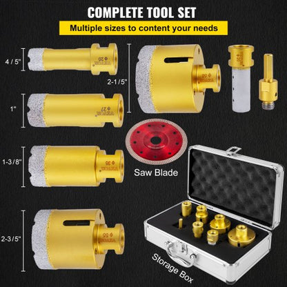 7PCS Diamond Hole Saw Kit 2027355568mm Vacuum Brazed Drill Bits For Tile Ceramic  Porcelain 4