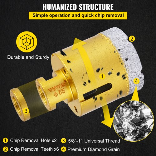 7PCS Diamond Hole Saw Kit 2027355568mm Vacuum Brazed Drill Bits For Tile Ceramic  Porcelain 5