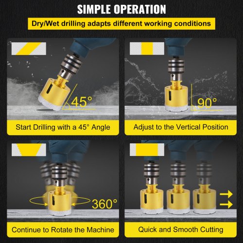 7PCS Diamond Hole Saw Kit 2027355568mm Vacuum Brazed Drill Bits For Tile Ceramic  Porcelain 6