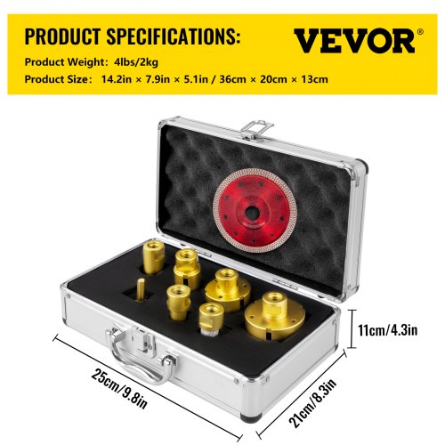 7PCS Diamond Hole Saw Kit 2027355568mm Vacuum Brazed Drill Bits For Tile Ceramic  Porcelain 7
