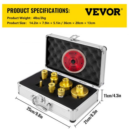 7PCS Diamond Hole Saw Kit 2027355568mm Vacuum Brazed Drill Bits For Tile Ceramic  Porcelain 7