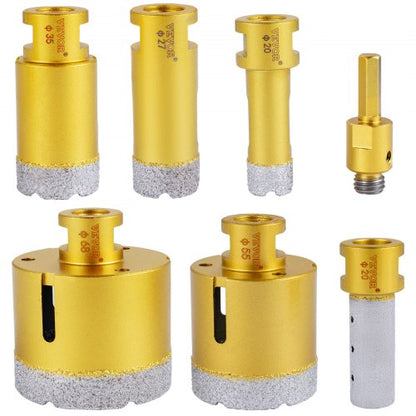 7PCS Diamond Hole Saw Kit 2027355568mm Vacuum Brazed Drill Bits For Tile Ceramic  Porcelain 10
