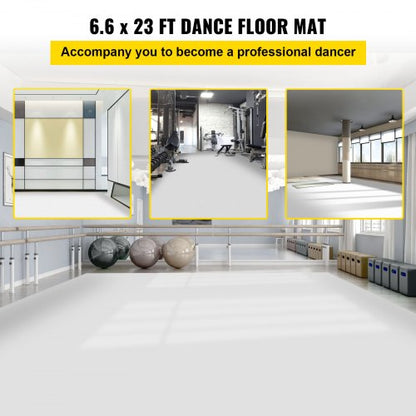 006in Thick PVC Vinyl Dance Floor BlackWhite Reversible Portable NonSlip Dance Flooring For Ballet  2