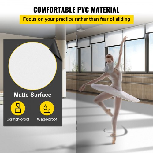 006in Thick PVC Vinyl Dance Floor BlackWhite Reversible Portable NonSlip Dance Flooring For Ballet  3