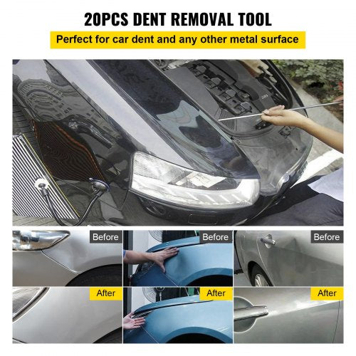 20Piece Stainless Steel Dent Puller Kit Professional Hail Dent Removal Tool For Cars Motorcycles  A 2