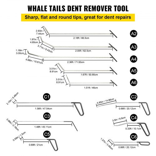 Stainless Steel Dent Rods Kit 21Piece Whale Tail Dent Repair Tools For Hail Damage Door Dings  Mino 3