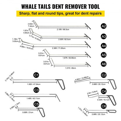 Stainless Steel Dent Rods Kit 21Piece Whale Tail Dent Repair Tools For Hail Damage Door Dings  Mino 3