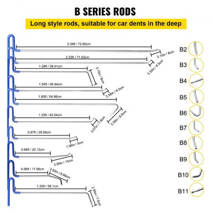 Stainless Steel Dent Rods Kit 21Piece Whale Tail Dent Repair Tools For Hail Damage Door Dings  Mino 4