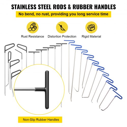 Stainless Steel Dent Rods Kit 21Piece Whale Tail Dent Repair Tools For Hail Damage Door Dings  Mino 5