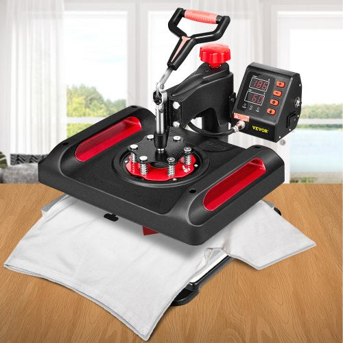 Digital Dual-Tube Heat Press Machine 15x12", 11-in-1 Swing Away Sublimation Machine for T-Shirts, Hats, Mugs & More