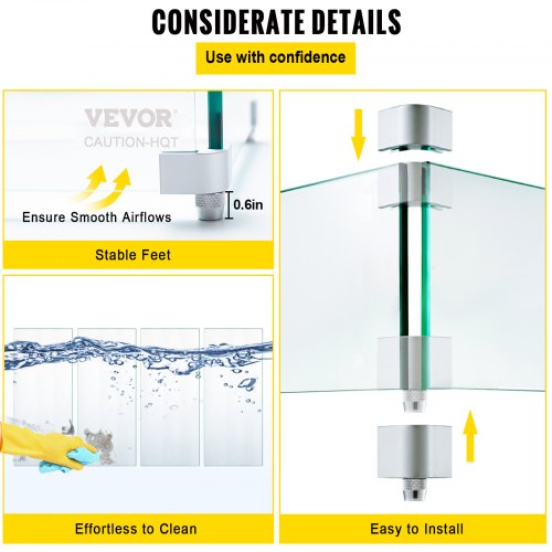 03 Thick Fire Table Glass Flame Guard Clear Tempered Wind Guard With Steady Feet For Propane  Gas F 6