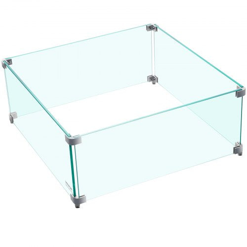 03 Thick Fire Table Glass Flame Guard Clear Tempered Wind Guard With Steady Feet For Propane  Gas F 8