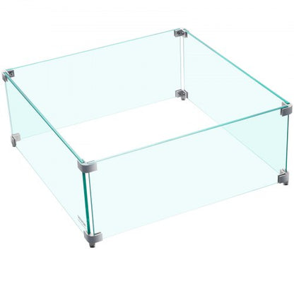 03 Thick Fire Table Glass Flame Guard Clear Tempered Wind Guard With Steady Feet For Propane  Gas F 8