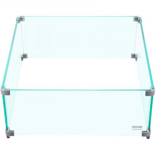 03 Thick Fire Table Glass Flame Guard Clear Tempered Wind Guard With Steady Feet For Propane  Gas F 7