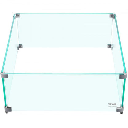 03 Thick Fire Table Glass Flame Guard Clear Tempered Wind Guard With Steady Feet For Propane  Gas F 7