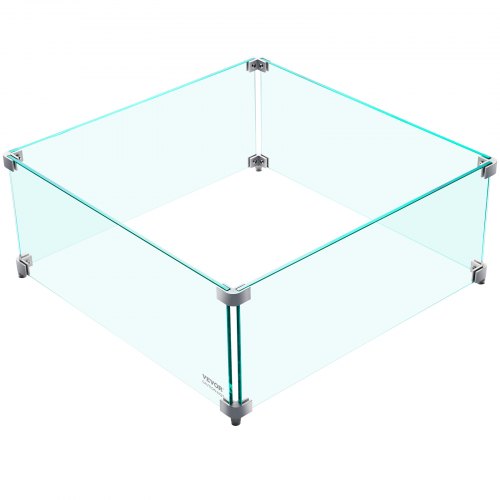 03 Thick Fire Table Glass Flame Guard Clear Tempered Wind Guard With Steady Feet For Propane  Gas F 9