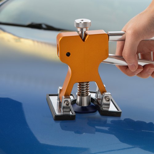 Paintless Dent Repair Tools Kit with Paintless Dent Removal Rods, Golden Lifter Puller & Glue Puller Tabs for Auto Body