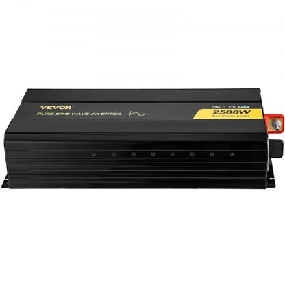 Pure Sine Wave Inverter, DC to AC Power Converter with USB, LCD, Remote, Ideal for RV, Car, Truck, Travel, Camping