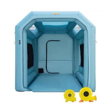 Portable Inflatable Paint Booth, Upgraded Car Spray Tent w/ Air Filter System & Blowers, Auto Paint Workstation for Cars