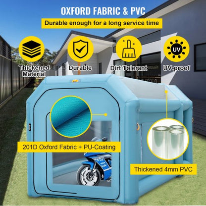 Portable Inflatable Paint Booth, Upgraded Car Spray Tent w/ Air Filter System & Blowers, Auto Paint Workstation for Cars