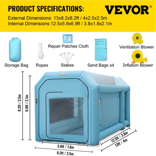 Portable Inflatable Paint Booth, Upgraded Car Spray Tent w/ Air Filter System & Blowers, Auto Paint Workstation for Cars