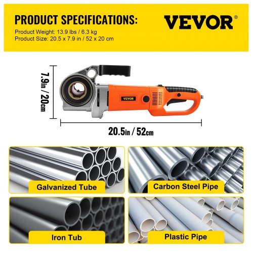 Electric Pipe Threader, Portable Pipe Threading Machine with Dies, Handheld Threader Kit with Copper Motor & Case