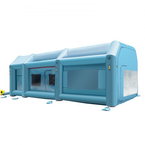 Portable Inflatable Paint Booth, Upgraded Car Paint Tent w/Air Filter System & Blowers, Large Auto Spray Workstation