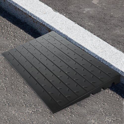3 Channels Cord Cover Rubber Solid Threshold Ramp, 2200Lbs Load Capacity Transition Ramp for Wheelchair, Scooter