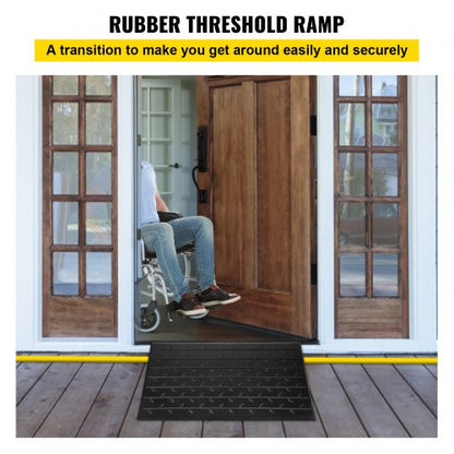 3 Channels Cord Cover Rubber Solid Threshold Ramp Rubber Angled Entry Ramp Rated 2200 Lbs Load Capa 2