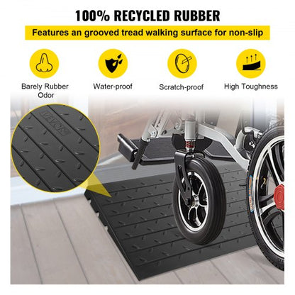 3 Channels Cord Cover Rubber Solid Threshold Ramp Rubber Angled Entry Ramp Rated 2200 Lbs Load Capa 4