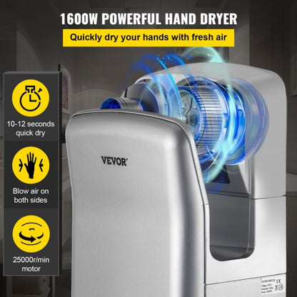 ABS Air Dryer Hand With HEPA Filtration 1600W 110V Vertical Hand Dryer  HighSpeed Automatic Infrare 2